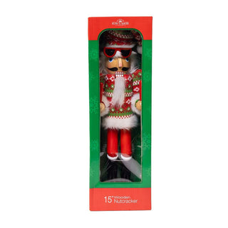Ski Santa Nutcracker painted details