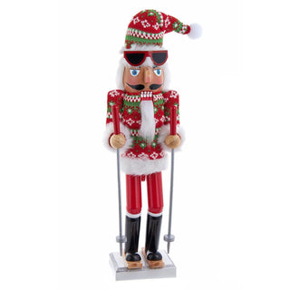 15 inch Ski Santa With Christmas Sweater Nutcracker by Kurt Adler