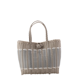 Guadalupe XS Hand-Woven Tote Bag | Putty & Silver Edition