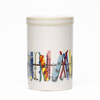 Shard 8" Winter Sports Ceramic Crock – Ski & Snowboard Lodge Decor