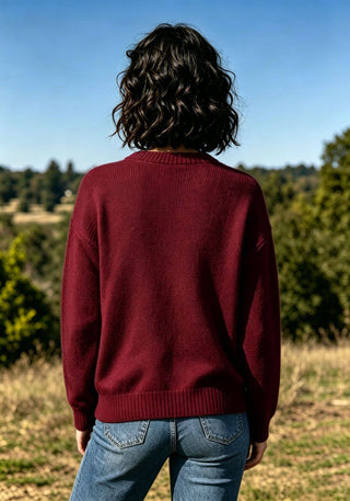 Marine lobster jacquard knit sweater fall winter pullover