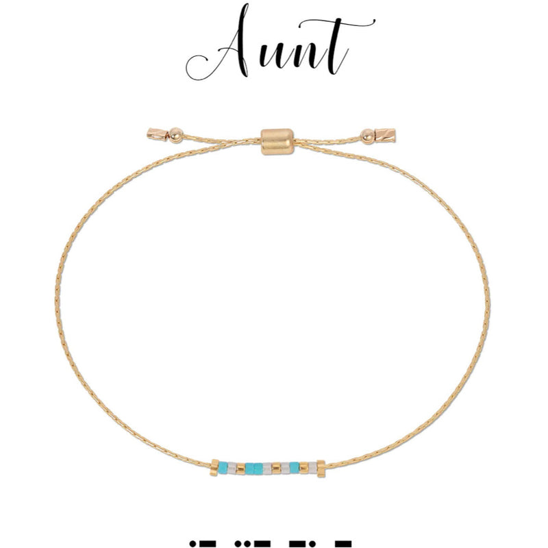 Dot & Dash Aunt Morse Code Bracelet