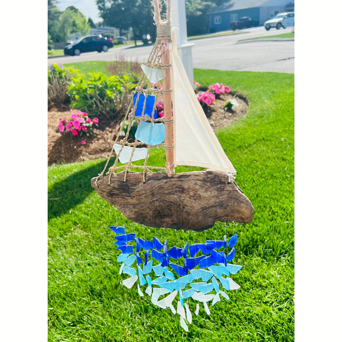 Sailboat and Sea Glass Wind Chime