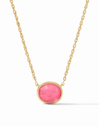 Julie Vos Nassau Solitaire Necklace, Iridescent Peony Pink