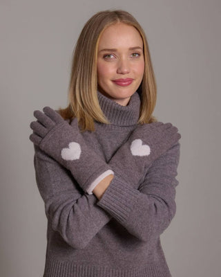 Alashan 100% Cashmere Heart Intarsia 3-in-1 Glove