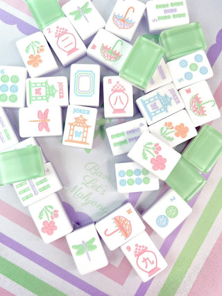 Garden Party Mahjong Mat with tiles