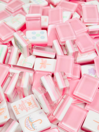 Garden Party Mahjong Tiles in Petal Pink