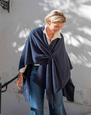 Modern Travel Wrap in Slate Blue