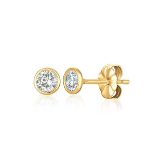 Crislu 1ct Bezel Stud Earrings in 18kt Gold