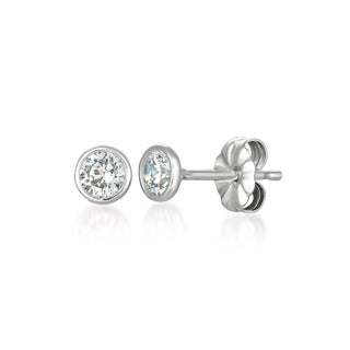 Crislu 1ct Bezel Stud Earrings in Platinum