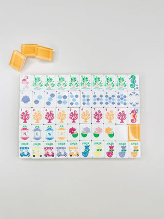 Palm Royale Mahjong Tiles in Tangerine Twist