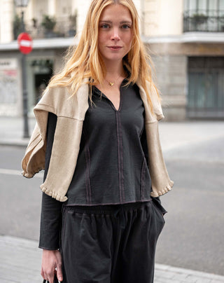 Trouvaille Polo Tee in Graphite