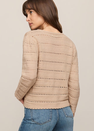 Z Supply Aven Crochet Cardigan in Soft Ecru - alternate view