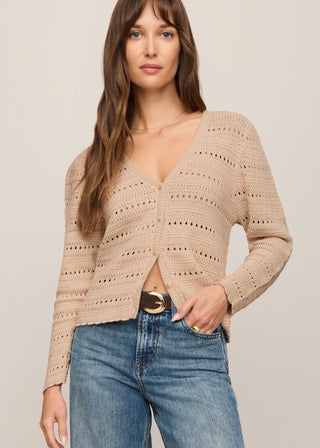 Z Supply Aven Crochet Cardigan in Soft Ecru