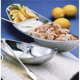 Mariposa Handcrafted Recycled Aluminum Dory Boat Server & Nautical Oar Spreaders