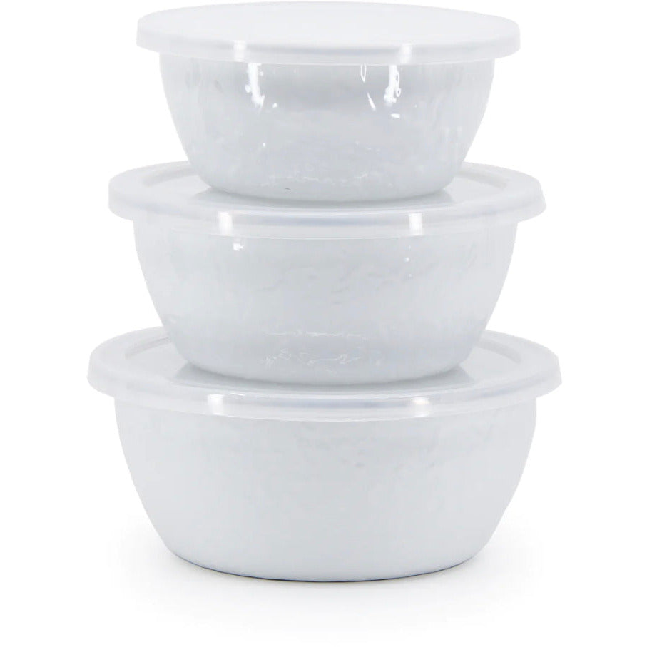 Golden Rabbit White Enamelware