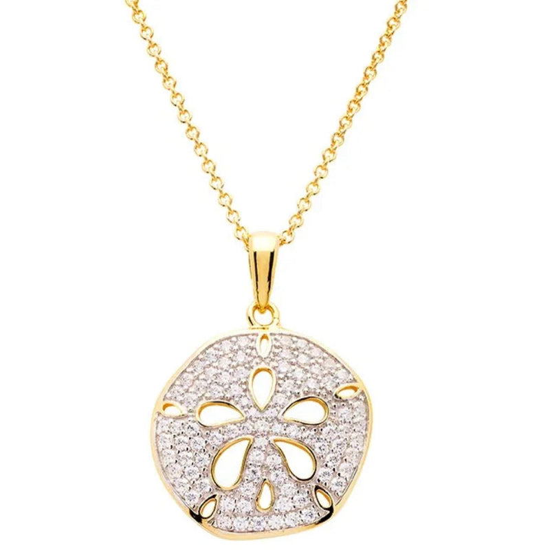 Ocean 14 K Gold Vermeil Sand Dollar Necklace or Earrings