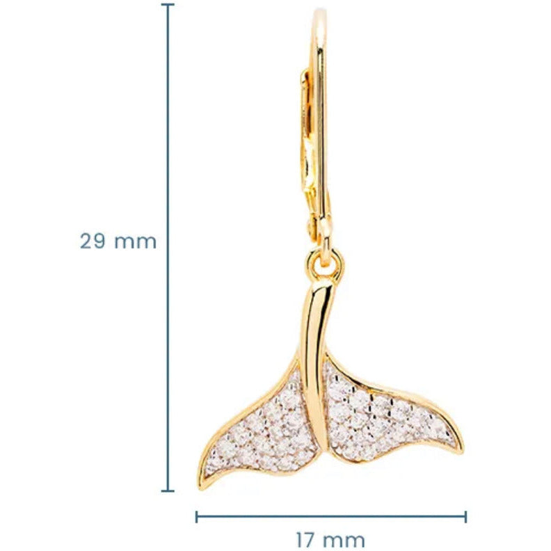 Ocean 14K Gold Vermeil Whale Tail Necklace or Earrings
