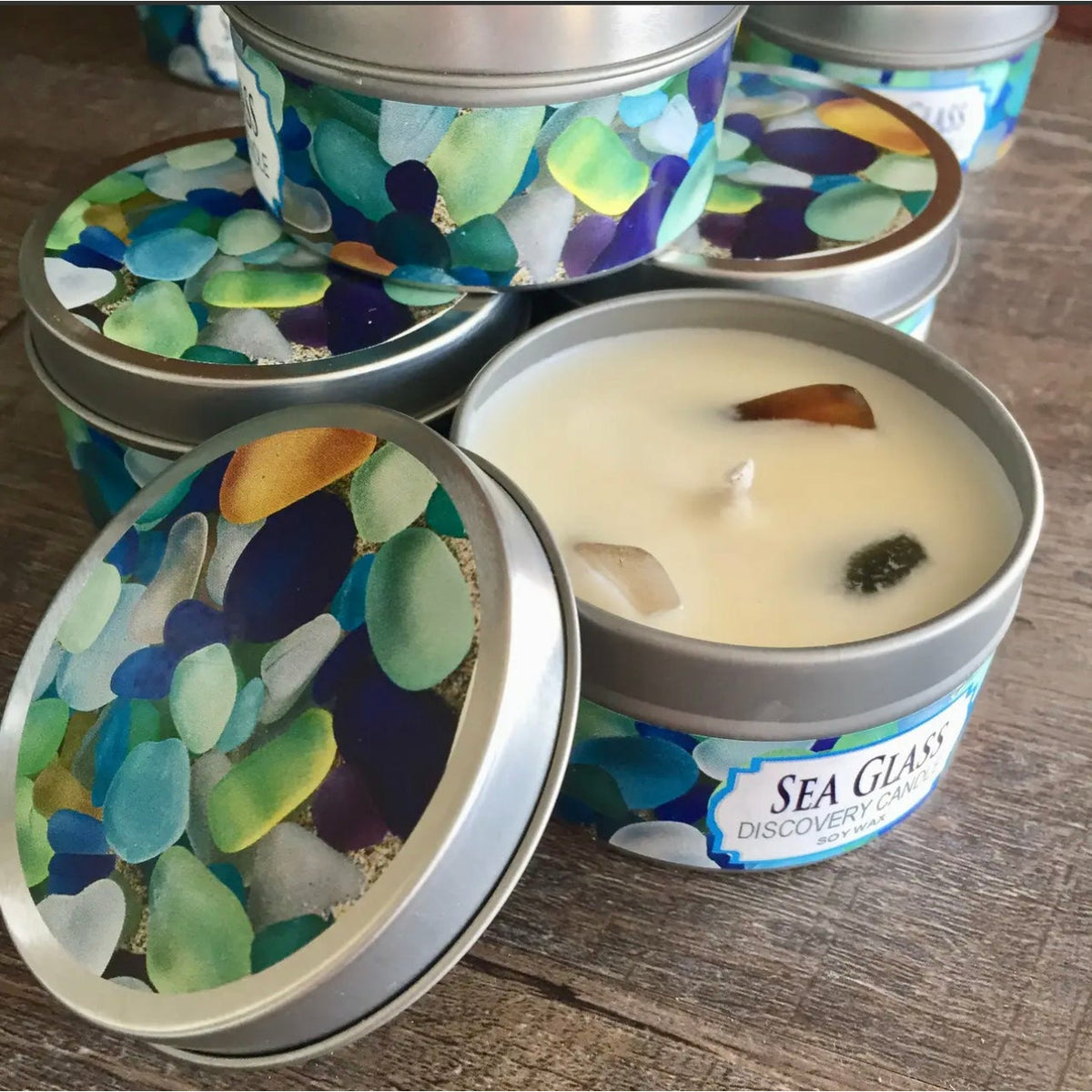 Small Sea Glass Discovery Candle