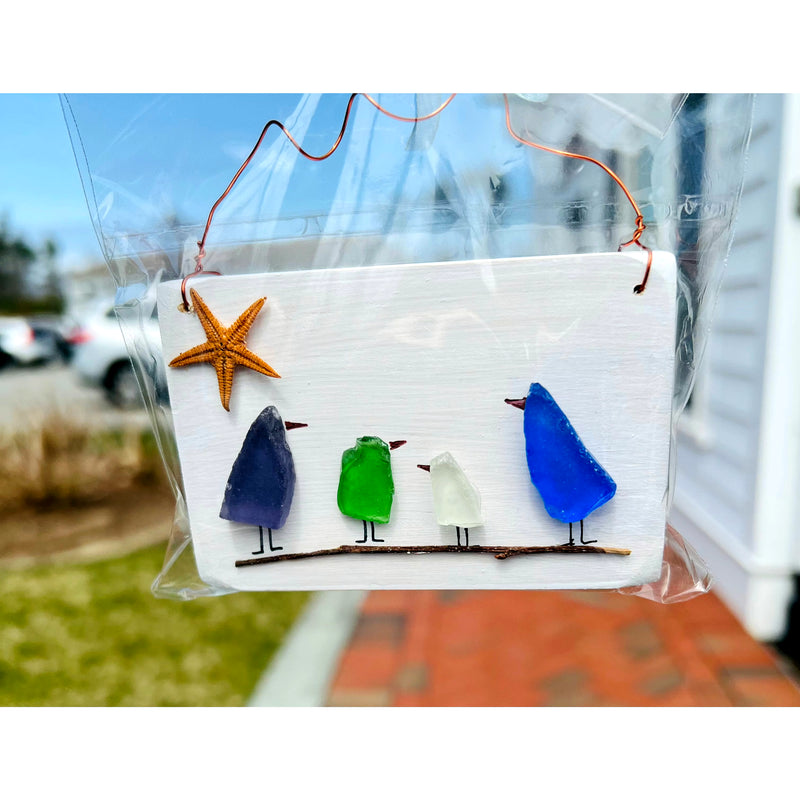 Sea Glass Hanging Birds