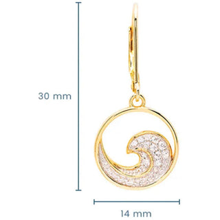 Ocean 14K Gold Vermeil Ocean Wave Necklace and Earrings