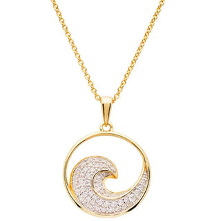 Ocean 14K Gold Vermeil Ocean Wave Necklace and Earrings