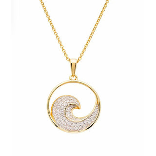 Gold Vermeil Wave Necklace or Earring