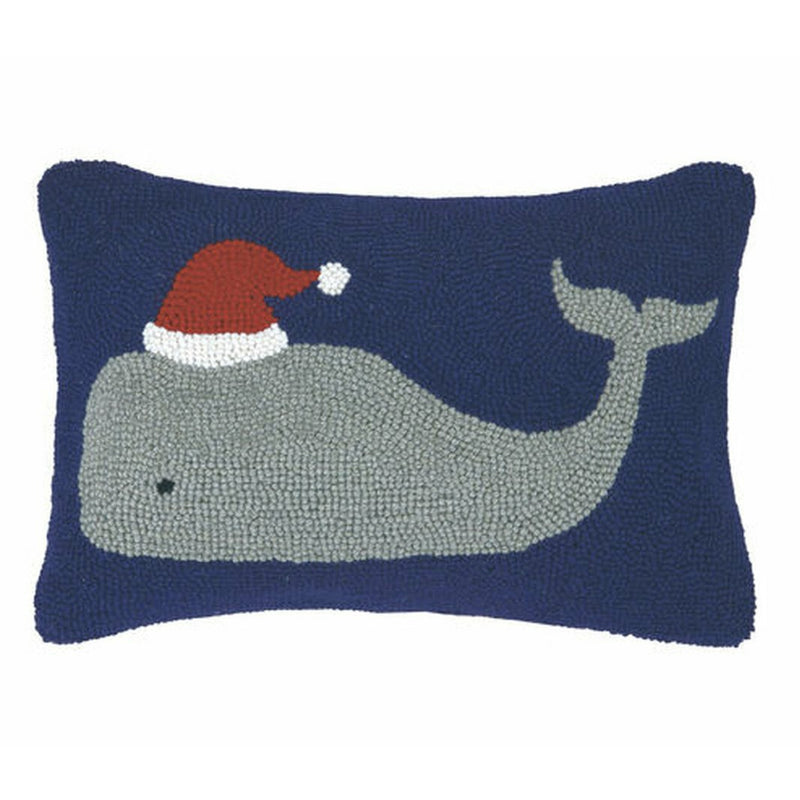 Whale With Santa Hat Pillow