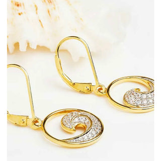 Gold Vermeil Wave Necklace or Earring