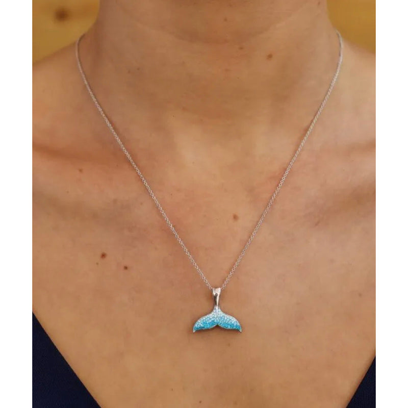 Silver Whale Tail Necklace or Earrings