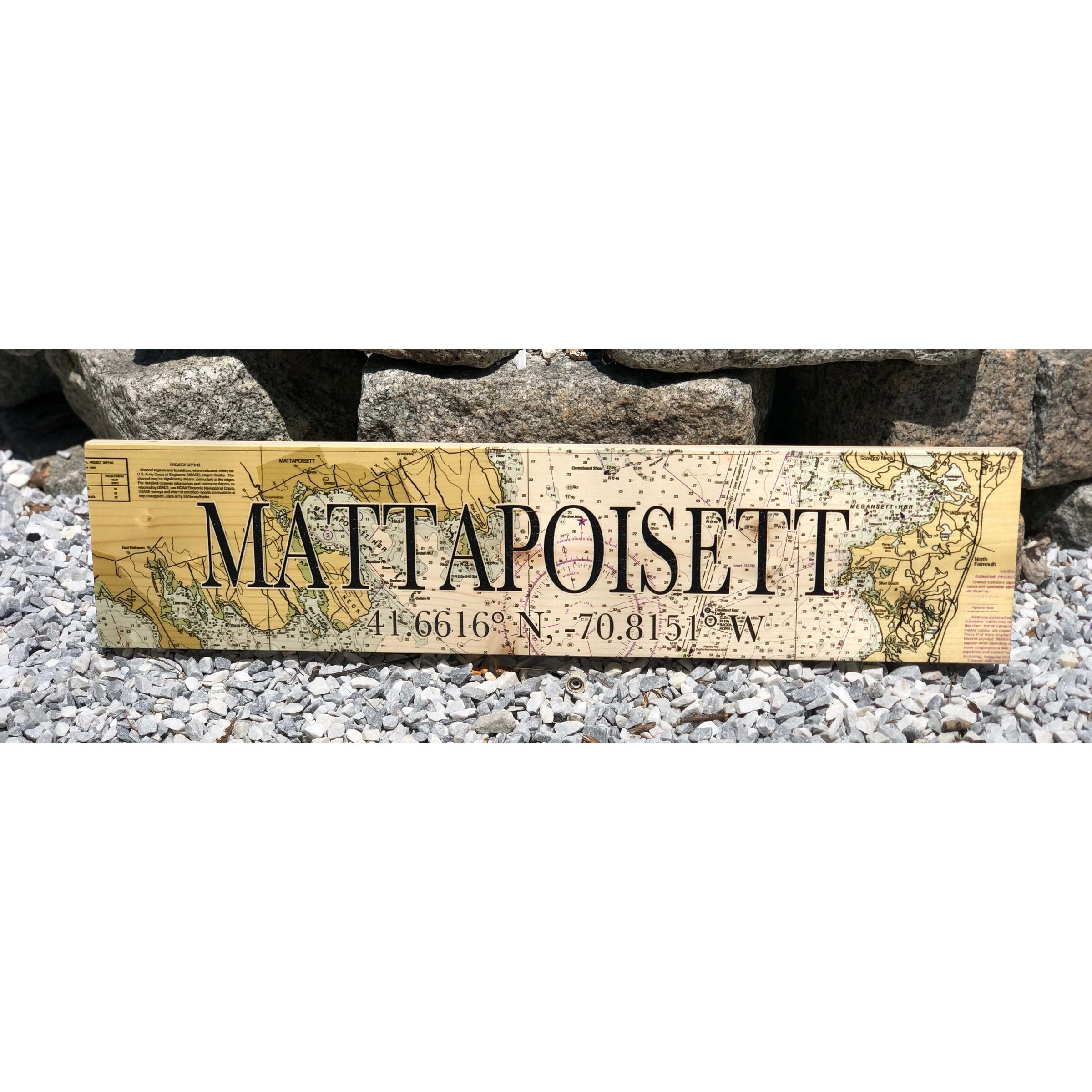 Mattapoisett Coordinate Sign (24 × 5.5 inches)