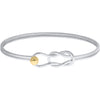 Hand crafted in New England, made of 14k gold and sterling silver.  The Fisherman's Knot is a timeless piece of jewelry that symbolizes eternity and everlasting love. It is great to add to your Cape Cod jewelry collection or wear on it’s own. This classic, simple design will make this bracelet a treasured piece. We are proud to offer authentic the Cape Cod jewelry collection.  Silver and gold
Shown 